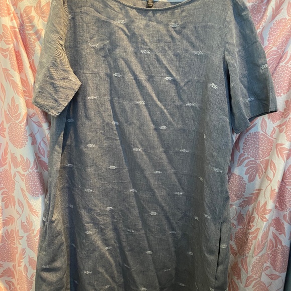 Eileen Fisher Tops - Eileen Fisher gray cotton tunic top with inseam pockets